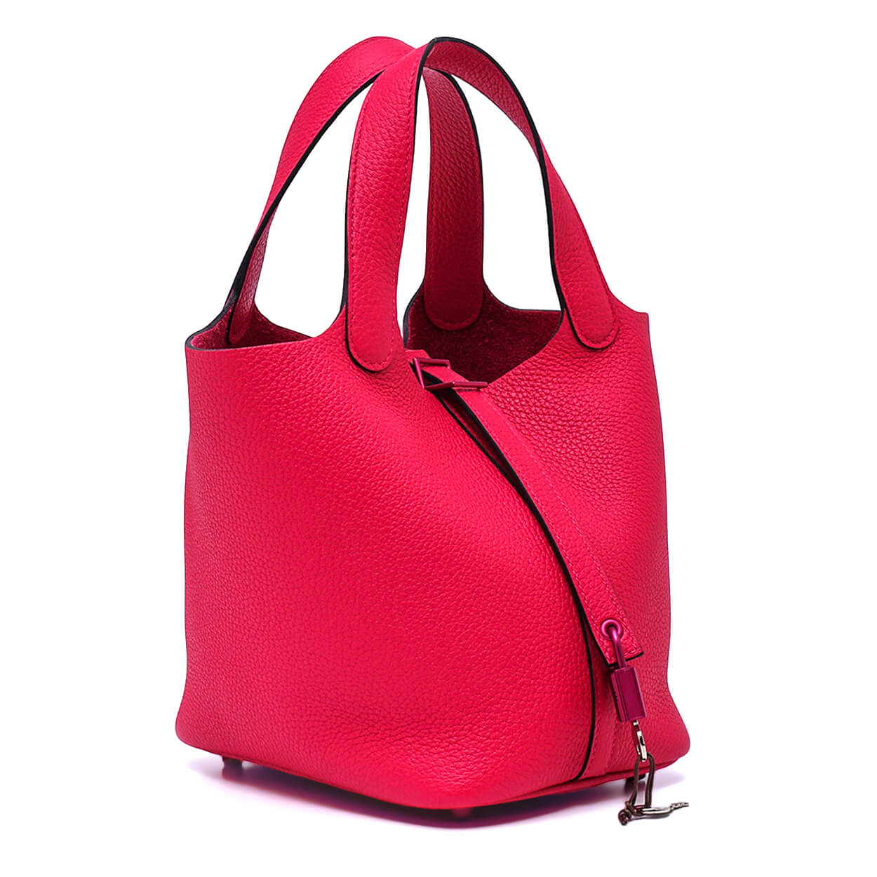 Hermès -  Rose Mexico Clemence Leather SO PINK Hardware Picotin 18